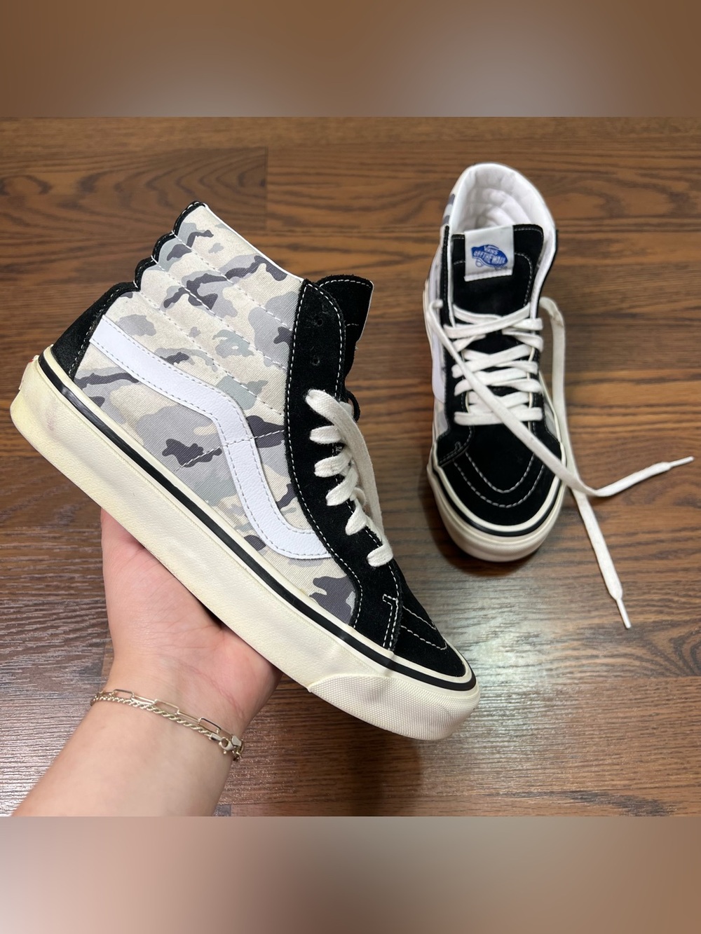 Vans Sk8-Hi 38 DX Anaheim Factory Camo/Gray sneakers size Men’s 7.5 / Women’s 9